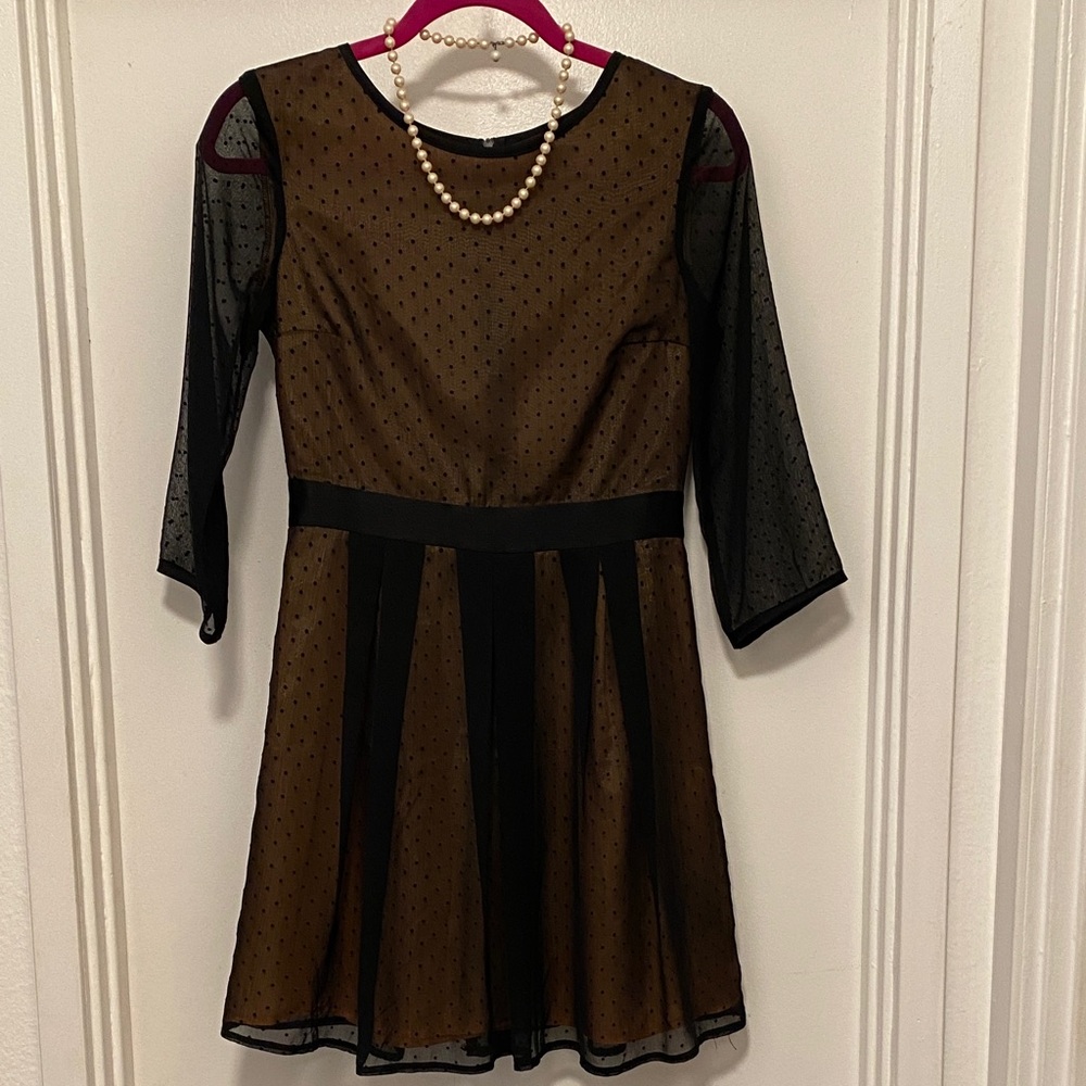 H&M Black and Tan Sheer Dress